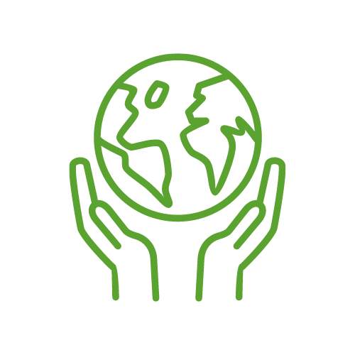 icône avec deux mains qui entourent la terre